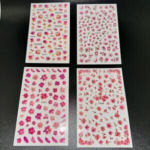 Pink Nail Art Stickers! Spring Summer Flower Designs